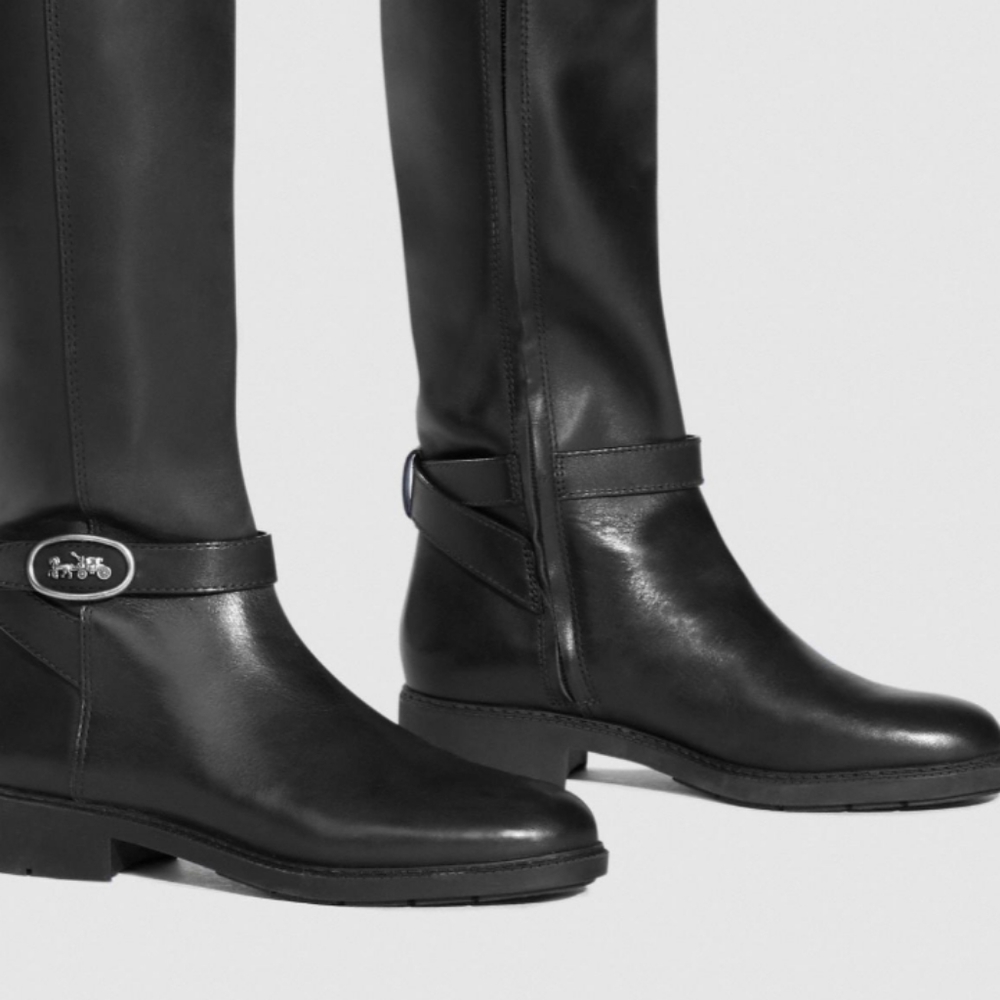 Black Coach knee high Boots  size 6